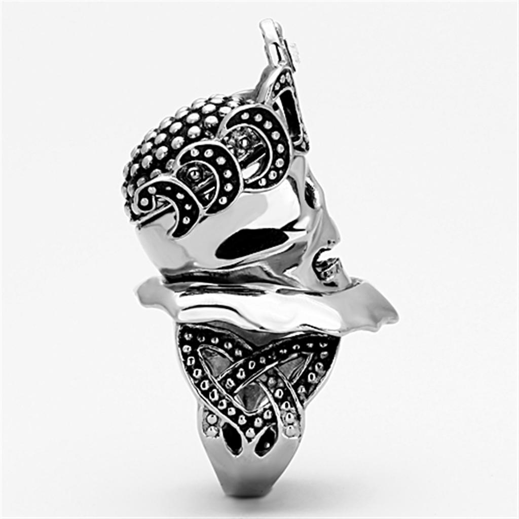 TK1201 - High polished (no plating) Stainless Steel Ring with Top