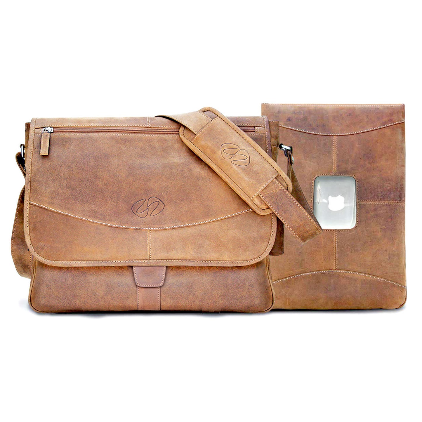 MacCase Preium Leather 14" MacBook Pro Messenger Bag