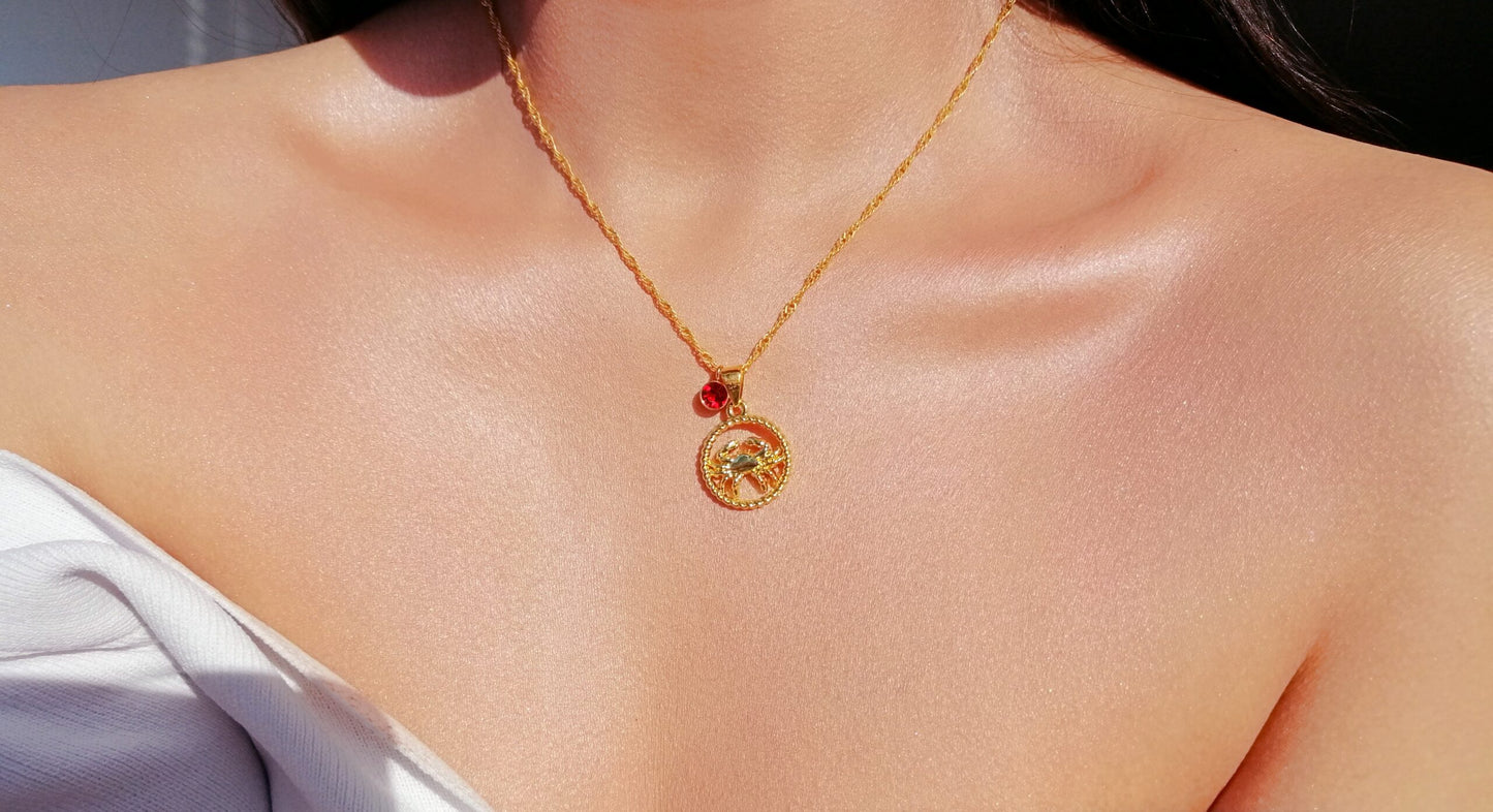 18K Zodiac Sign and Birthstone